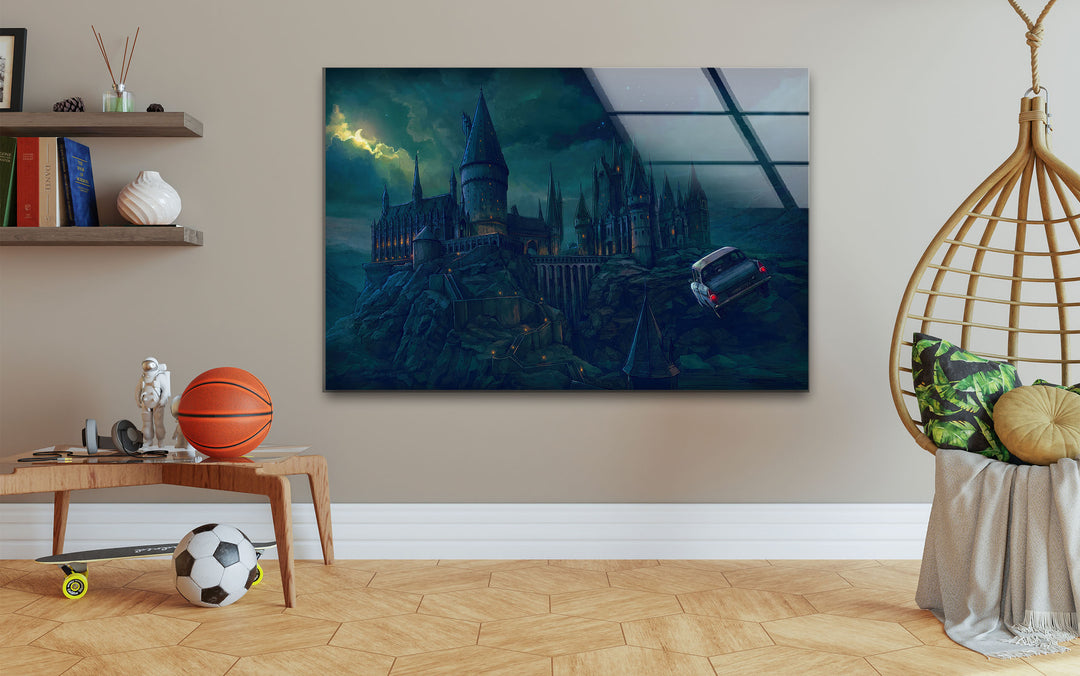 Hogwarts Castle Glass Wall Art custom glass pictures, glass art prints
