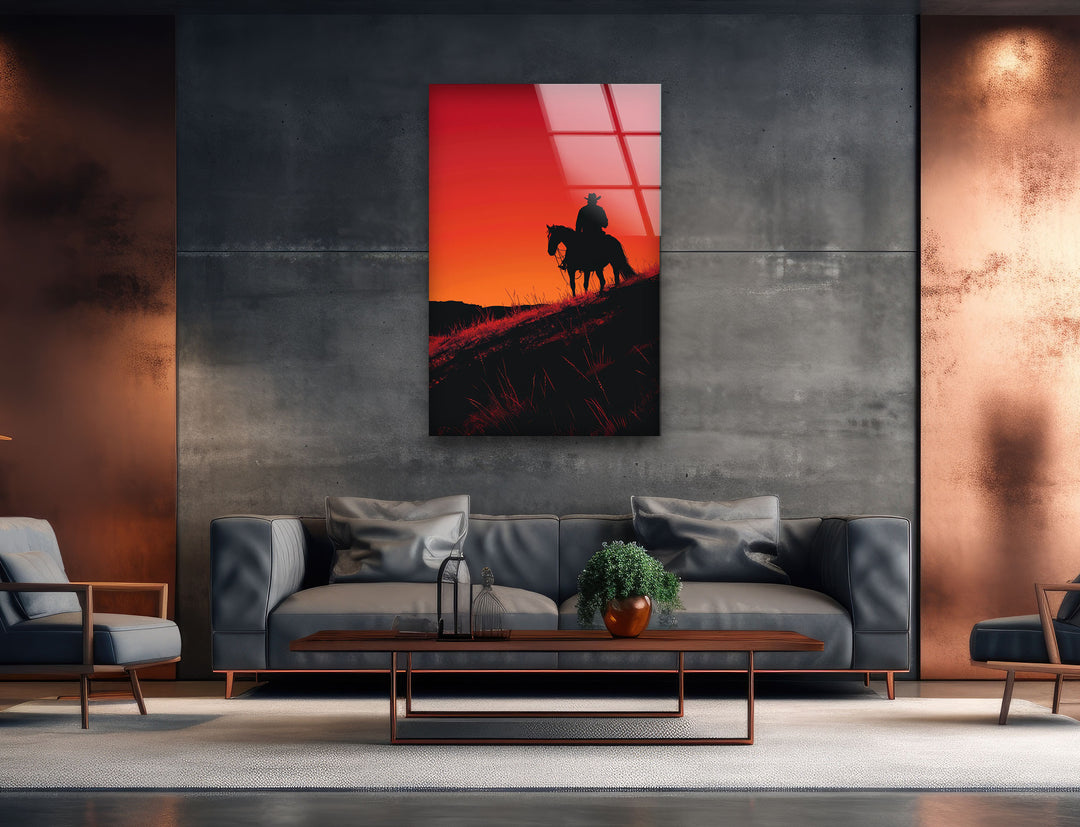 Horse and Rider Tempered Glass Wall Art - MyPhotoStation