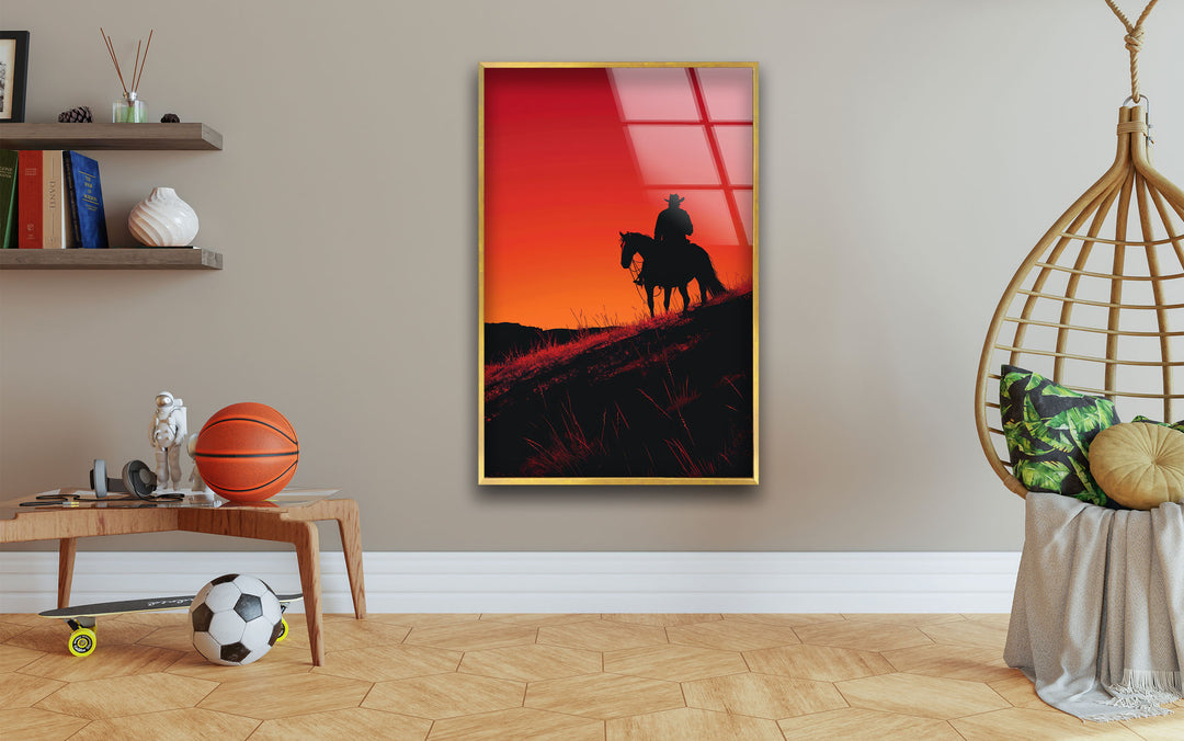 Horse and Rider Tempered Glass Wall Art - MyPhotoStation