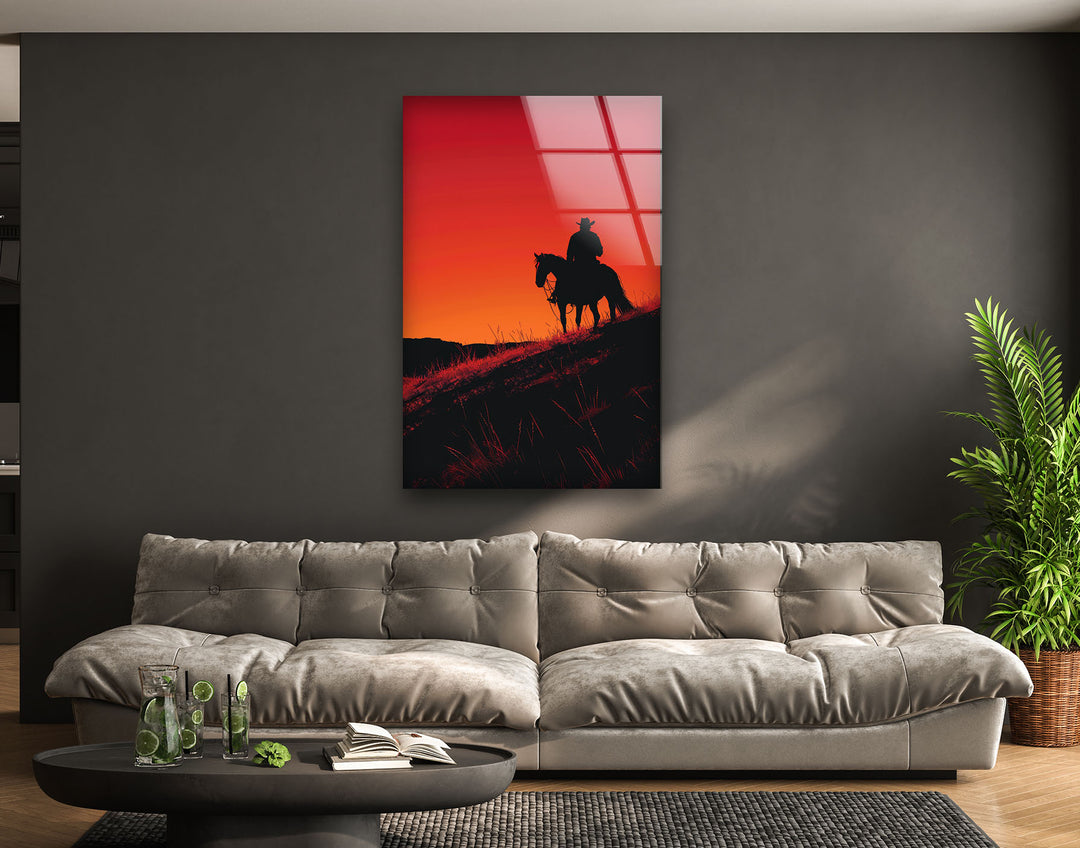 Horse and Rider Tempered Glass Wall Art - MyPhotoStation