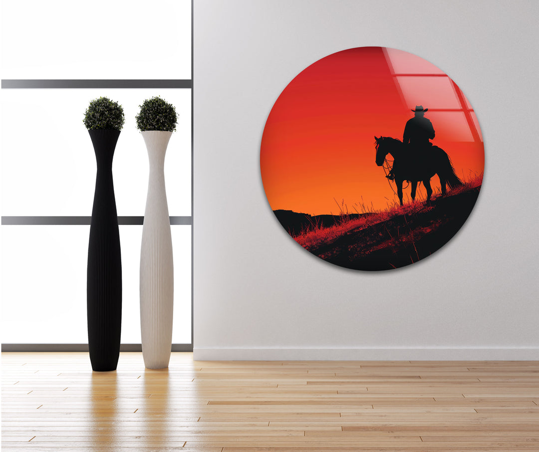 Horse and Rider Tempered Glass Wall Art - MyPhotoStation