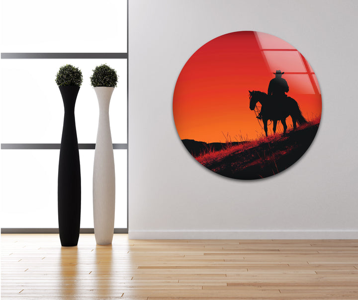 Horse and Rider Tempered Glass Wall Art - MyPhotoStation