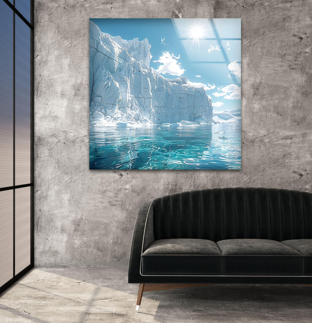 Iceberg Landscape Glass Wall Art glass image printing, glass prints from photos
