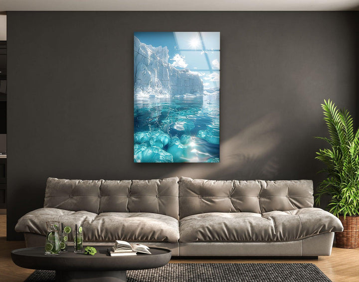 Iceberg Landscape Glass Wall Art print on glass, glass printed photos
