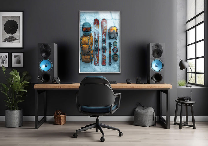 Snowboard Set Glass Wall Art glass pictures for Wall, glass prints wall art
