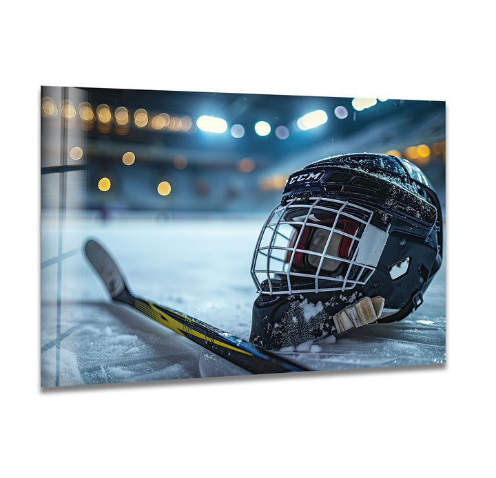 Ice Hockey Helmet Glass Wall Art art glass wall art, glass wall art pictures
