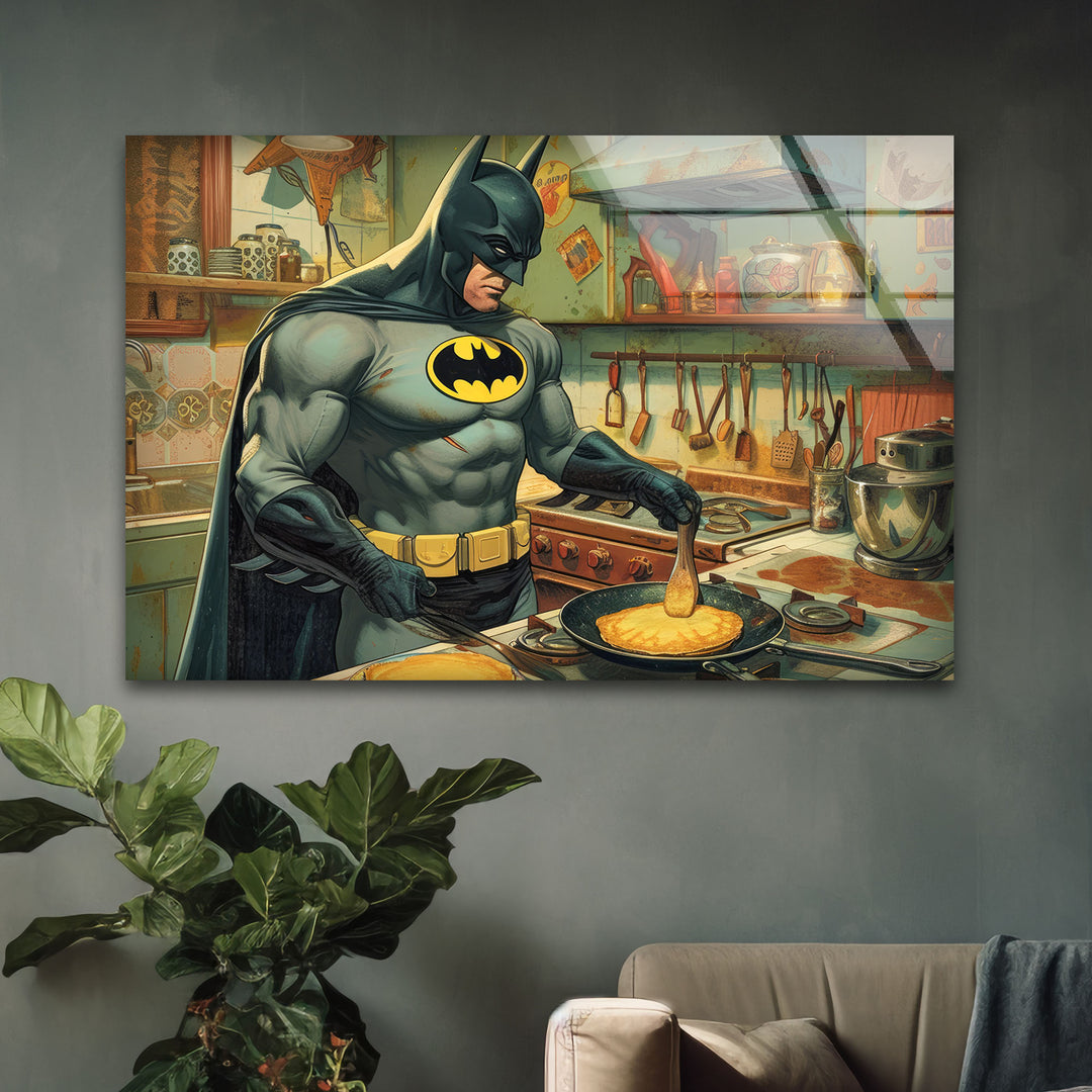 Chef Batman Glass Wall Art photo print on glass, prints on glass wall art
