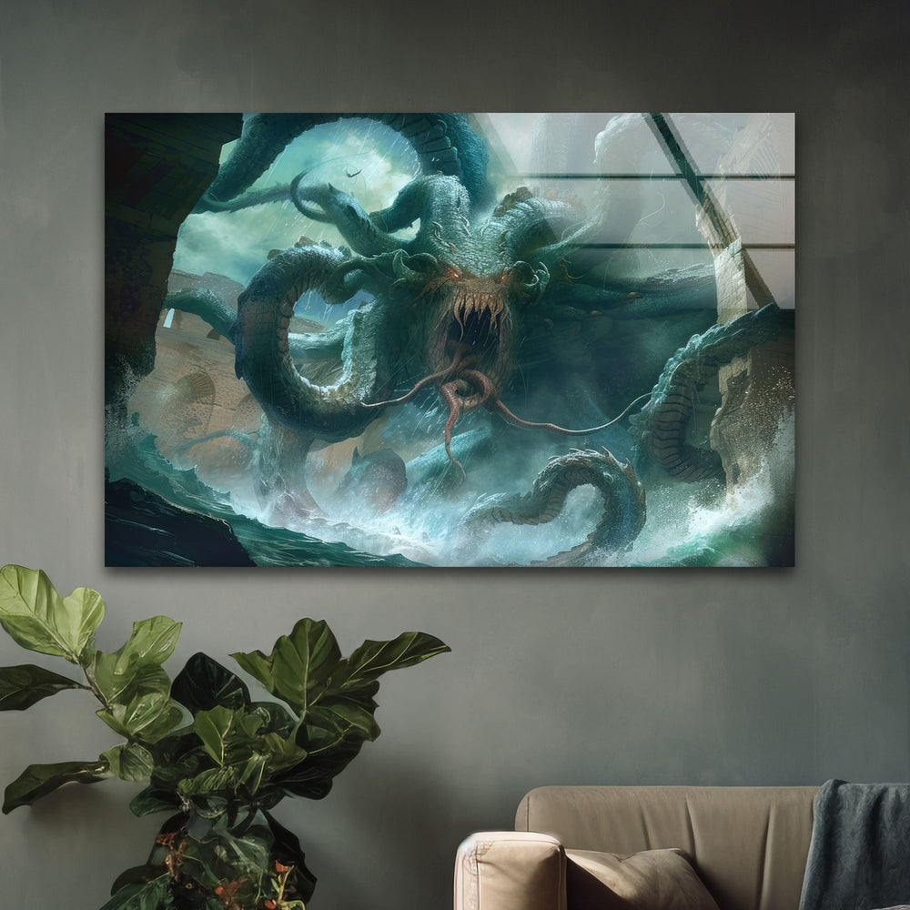 Cthulhu The Kraken Glass Wall Art