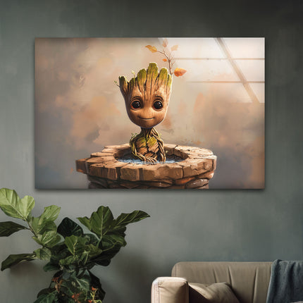 Avengers Baby Groot Glass Wall Art