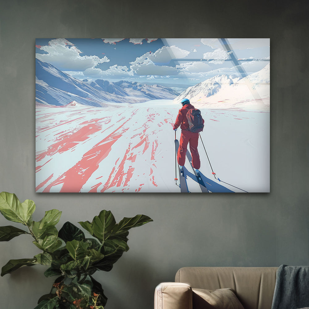 Skier Glass Wall Decor & Cool Artwork