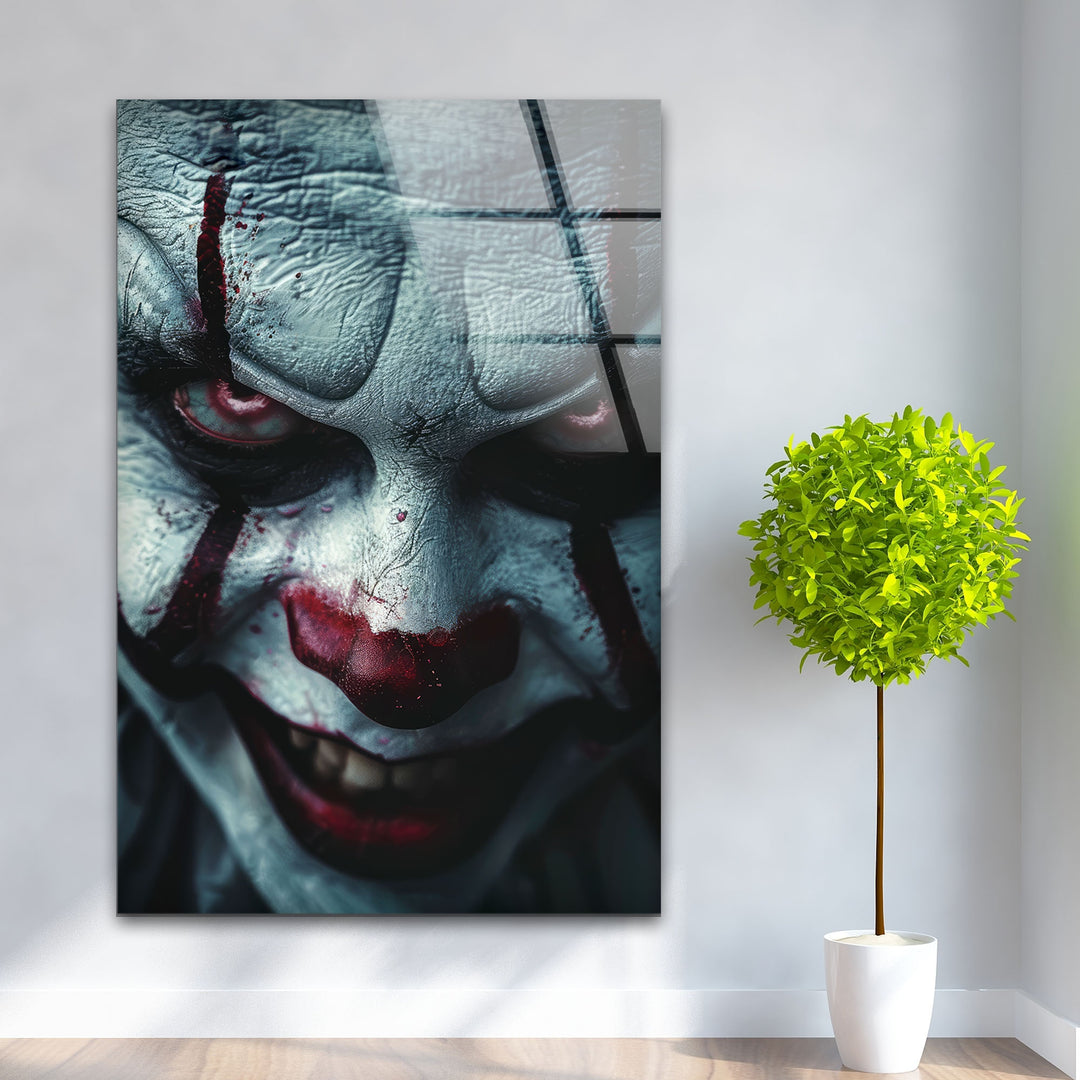 The Evil Clown Movie Glass Art