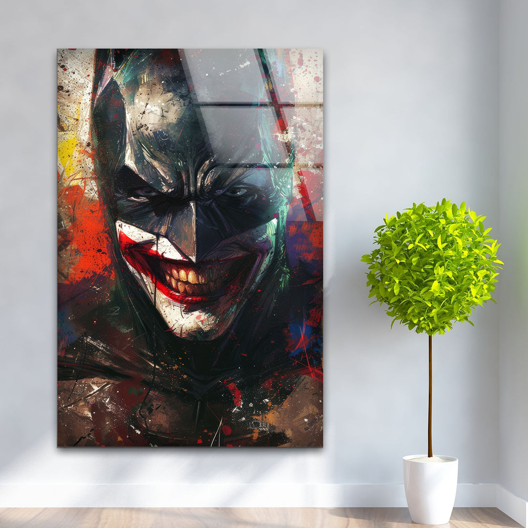 Batman & Joker Smile Glass Wall Art