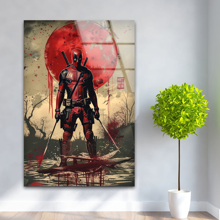 Deadpool Poster Glass Wall Art custom glass pictures, glass art prints
