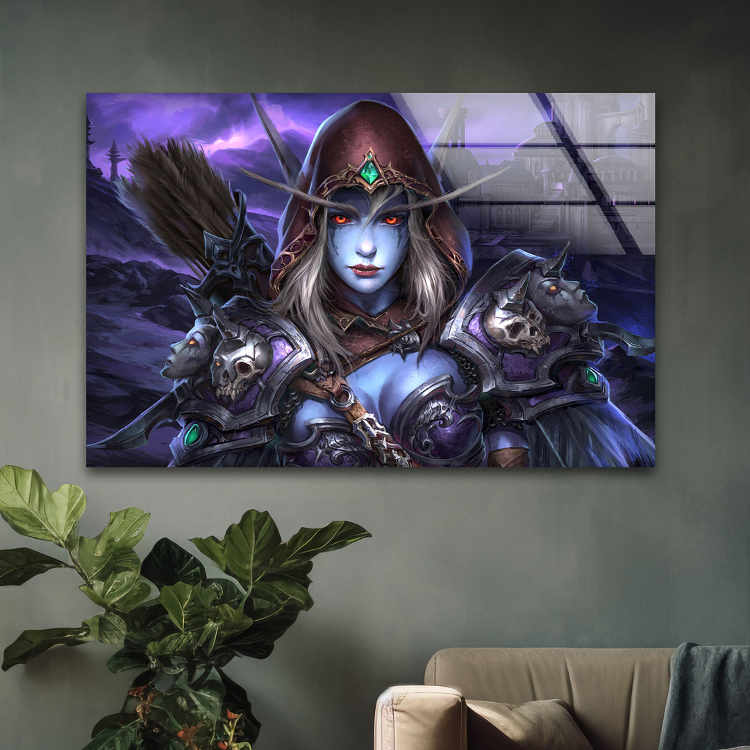 World of Warcraft Sylvanas Windrunner Glass Wall Art