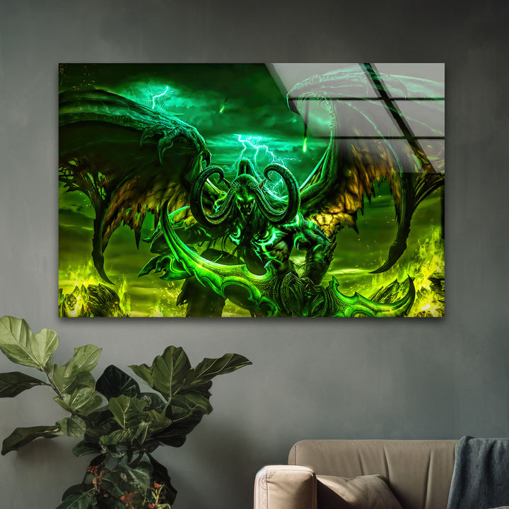 Illidan Stormrage World of Warcraft Glass Wall Art art glass wall art, glass wall art pictures
