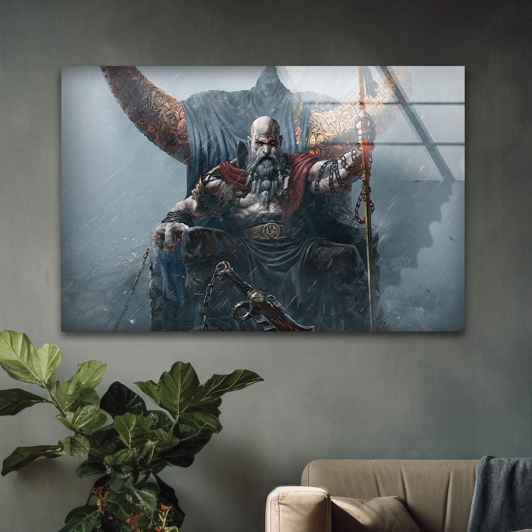 God of War Ragnarok Glass Wall Art glass pictures for Wall, glass prints wall art
