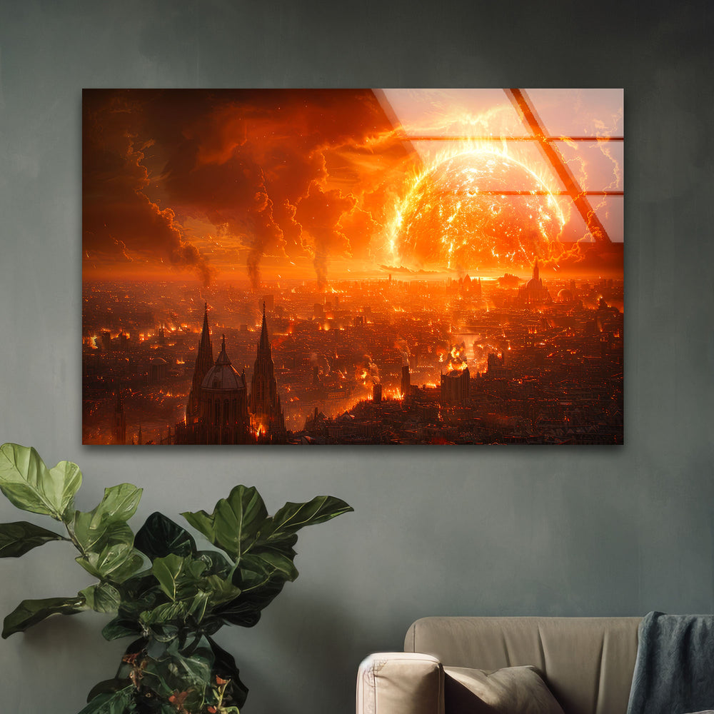 Oppenheimer Atomic Bomb Glass Wall Art print picture on glass, Tempered Glass Wall Art
