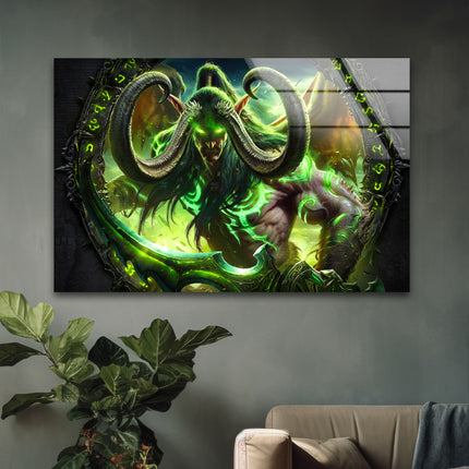 World Of Warcraft Legion illidan Glass Wall Art