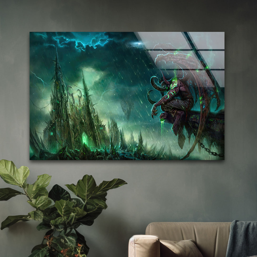 World of Warcraft Illidan Stormrage Glass Wall Art custom glass pictures, glass art prints
