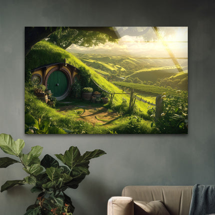 The Hobbit of The Shire Glass Wall Art