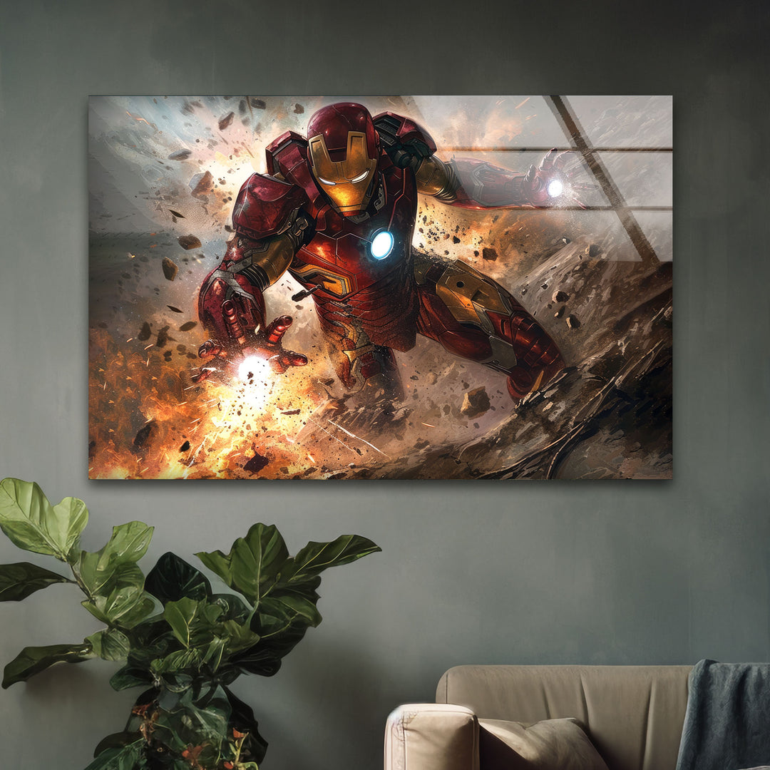 Marvel Iron Man Glass Wall Art Glass Printing Wall Art, Print photos on glass
