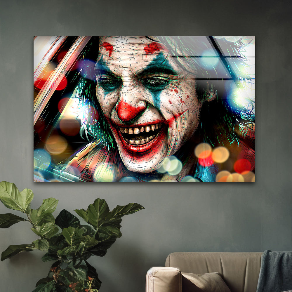 Joker Decorative Glass Wall Art photo print on glass, prints on glass wall art
