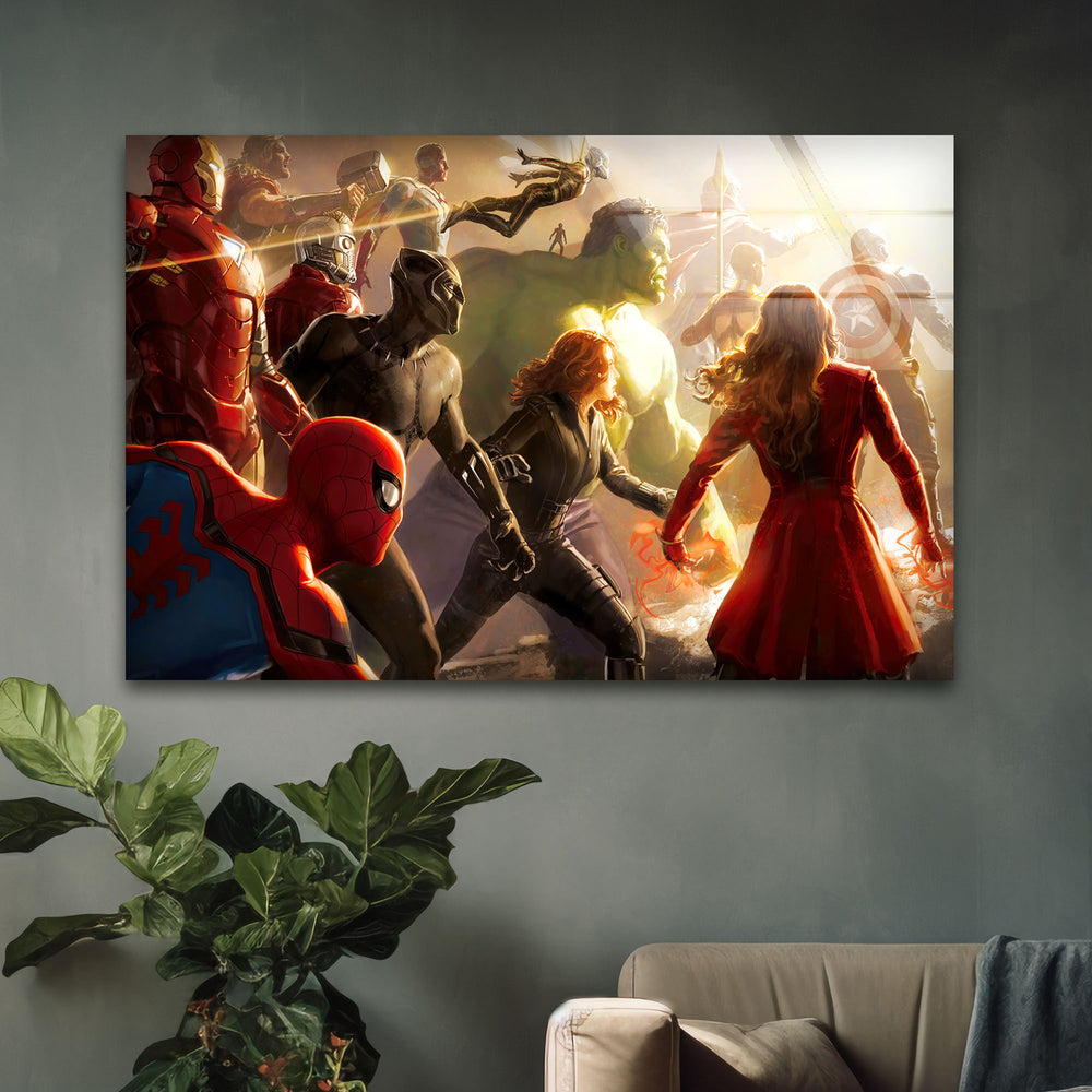 Marvel Avengers Glass Wall Art glass art painting, glass art for the Wall
