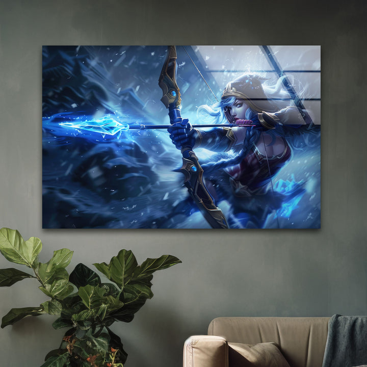 League of Legends Ashe Glass Wall Art glass wall decor, glass wall art decor
