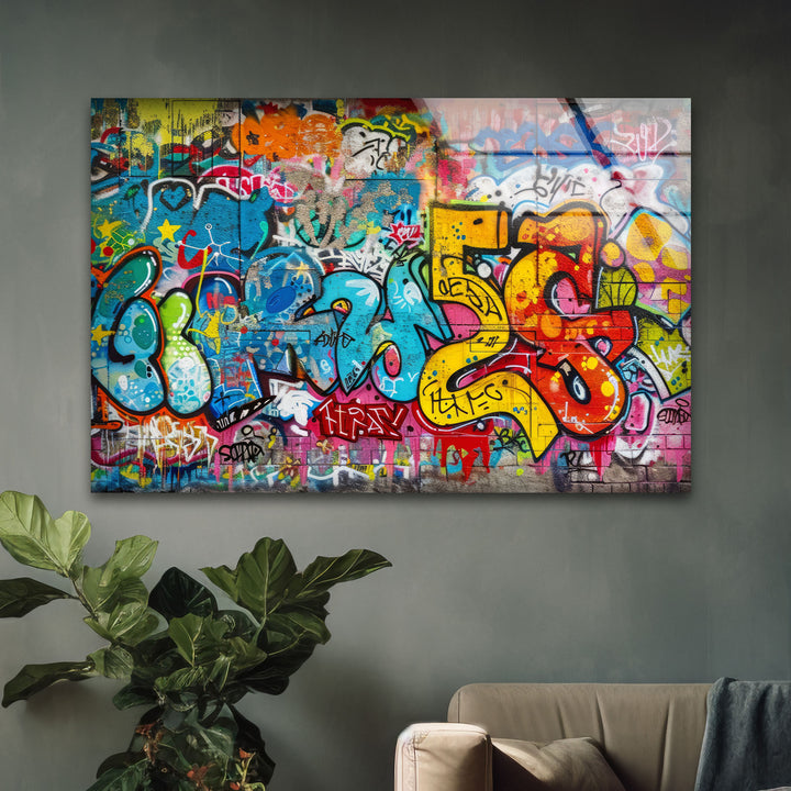 Street Grafitti Glass Wall Art glass photo prints, glass picture prints
