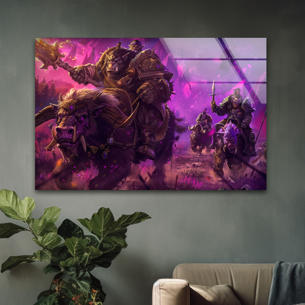 Orcs World of Warcraft Glass Wall Art glass art painting, glass art for the Wall
