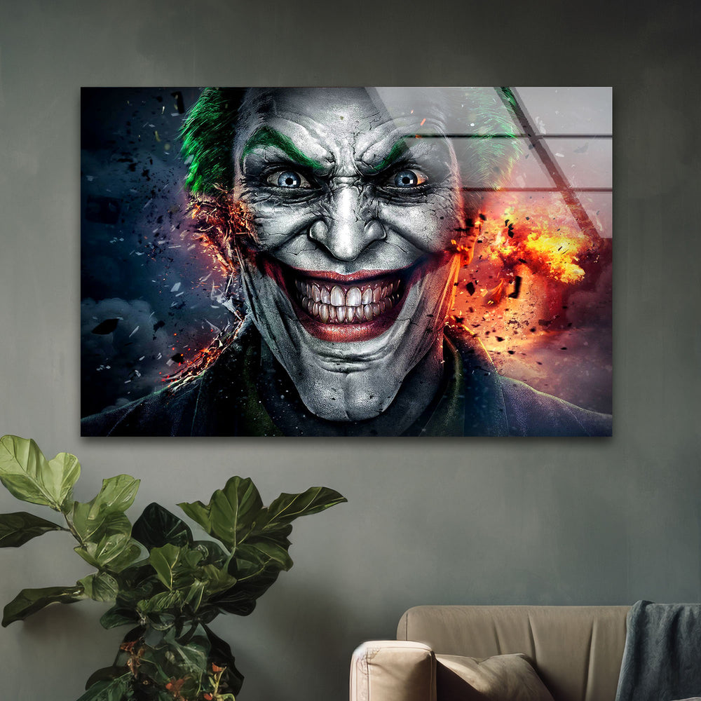 Joker Art Glass Wall Art glass wall decor, glass wall art decor
