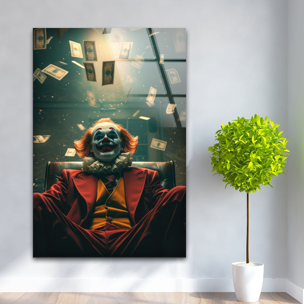 Joker Money Glass Wall Art glass wall decor, glass wall art decor
