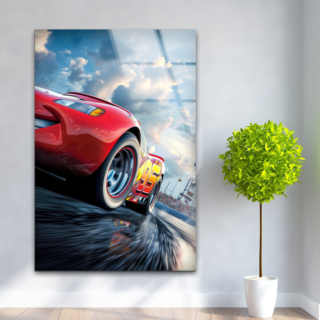 Lightning Mcqueen Glass Wall Art glass image printing, glass prints from photos
