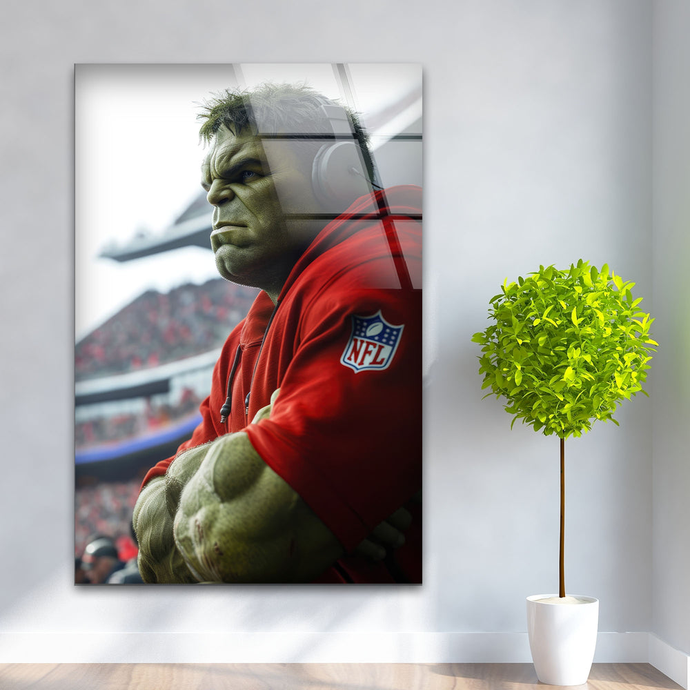 Hulk NFL Glass Wall Art glass pictures for Wall, glass prints wall art
