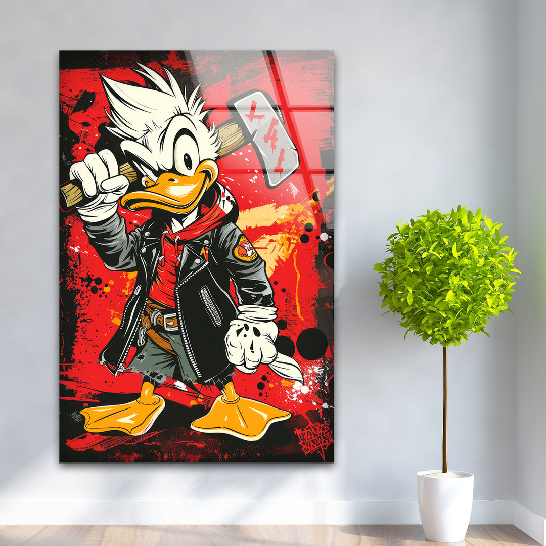 Donald Duck Glass Wall Art picture on glass wall art, photos printed on glass
