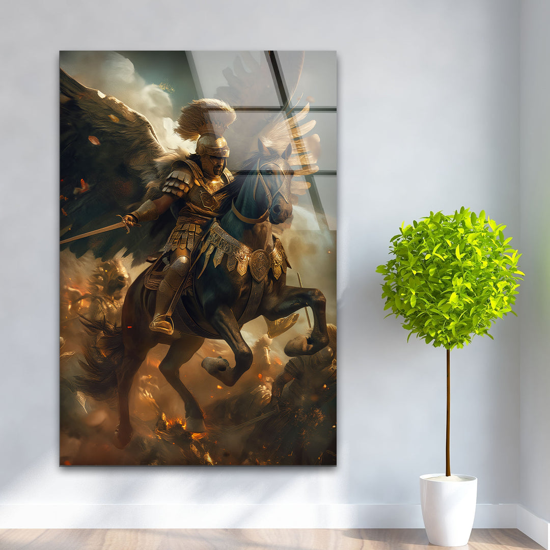 Roman Warrior Glass Wall Art Glass Printing Wall Art, Print photos on glass
