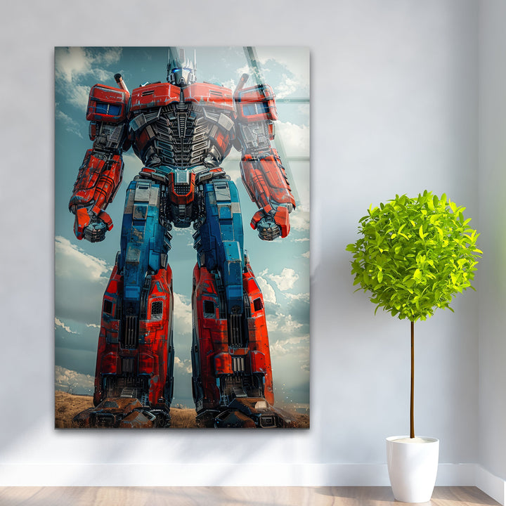 Optimus Prime Glass Wall Art custom glass photo prints, large glass prints
