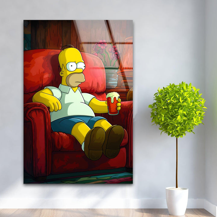 Homer Simpson Glass Wall Art print on glass, glass printed photos
