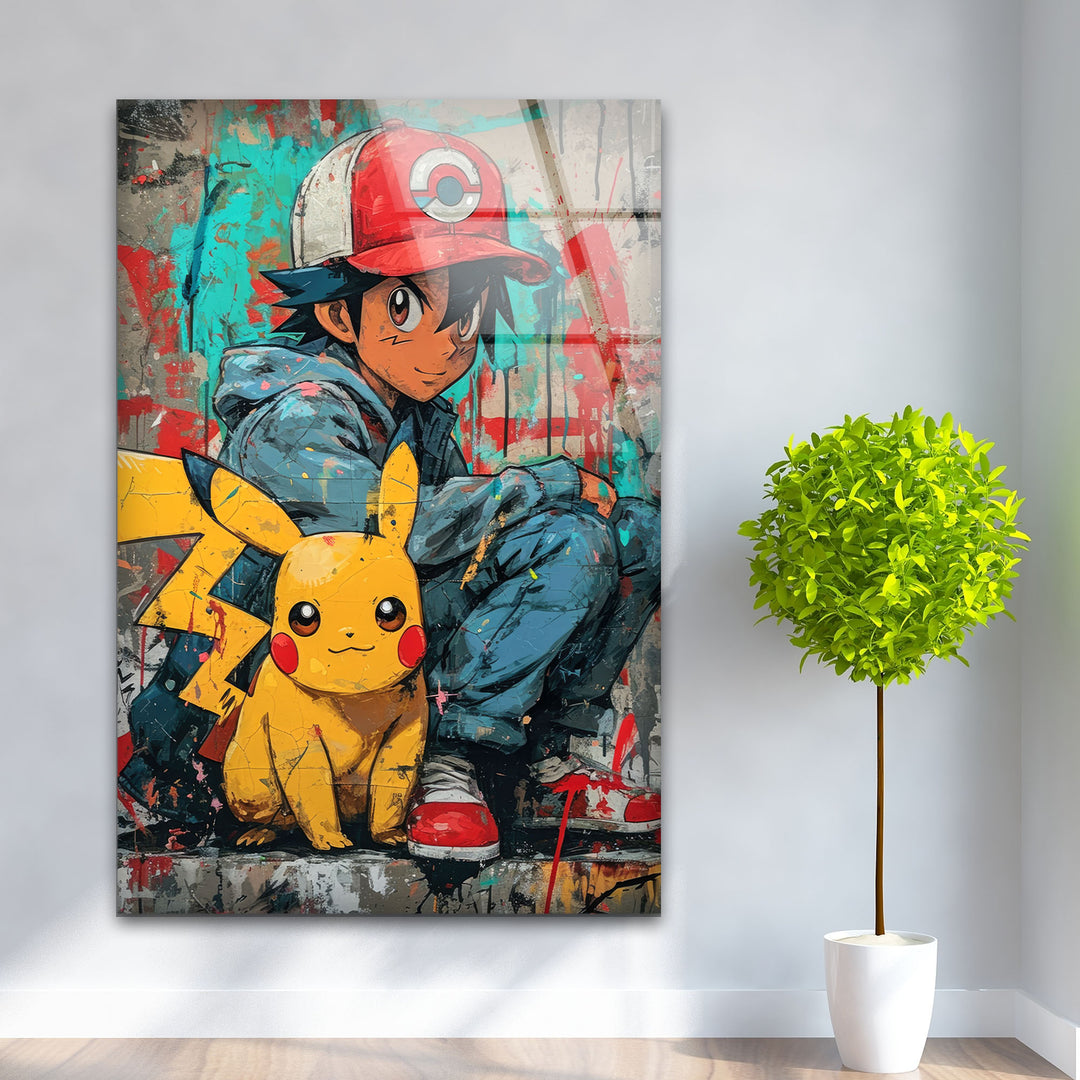 Pokemon Glass Wall Art print picture on glass, Tempered Glass Wall Art
