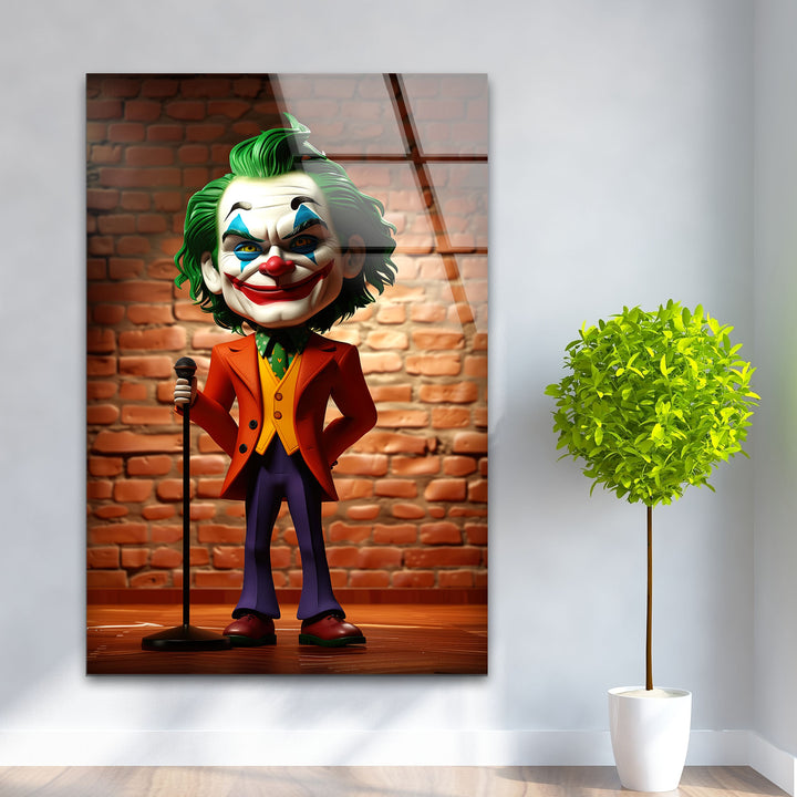 Joker Figurine Glass Wall Art custom glass pictures, glass art prints
