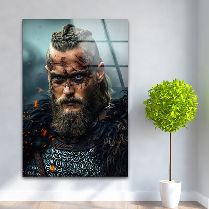 Vikings Ragnar Lothbrok Glass Wall Art
