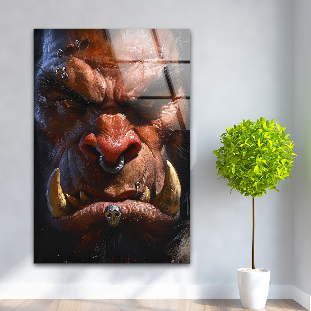 Orc WOW (World of Warcraft) Glass Wall Art Glass Printing Wall Art, Print photos on glass
