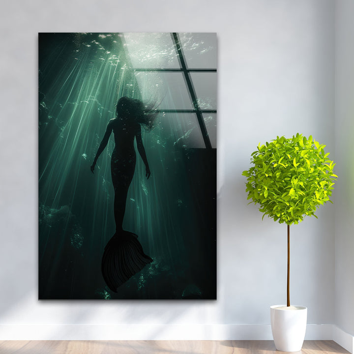 Greek Mythology Siren Tempered Glass Wall Art