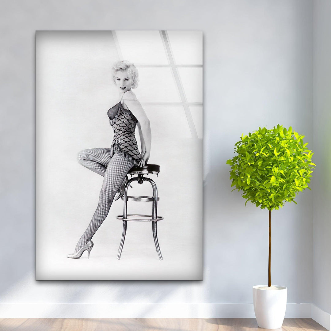 Marilyn Monroe White Glass Wall Art photo print on glass, prints on glass wall art
