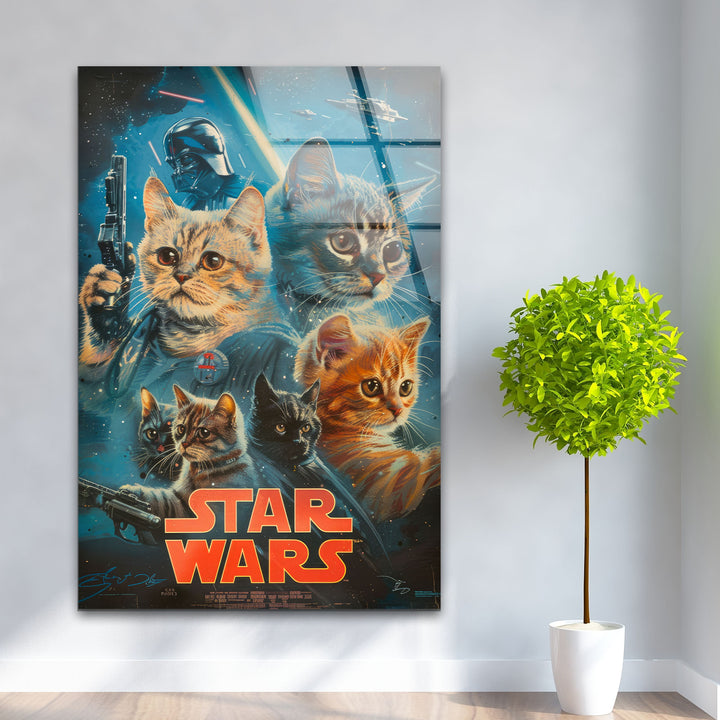 Star Wars Cats Glass Wall Art glass pictures for Wall, glass prints wall art
