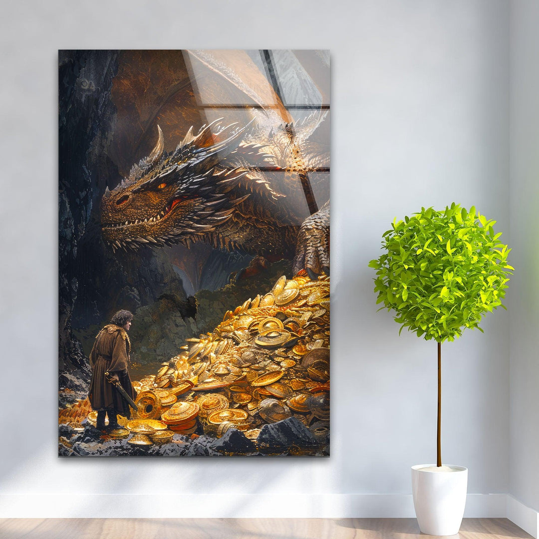 Dragon and Hobbit Bilbo Baggins Glass Wall Art print on glass, glass printed photos
