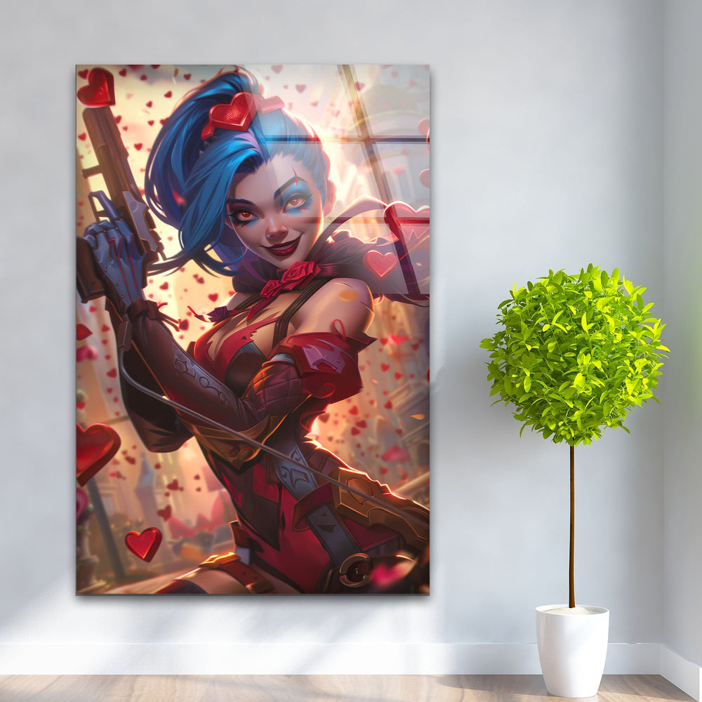 League of Legends Jinx Luxury Glass Wall Art