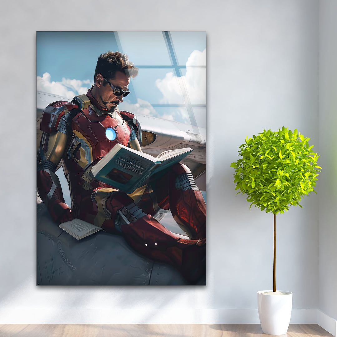 Iron Man Reading Glass Wall Art art glass wall art, glass wall art pictures
