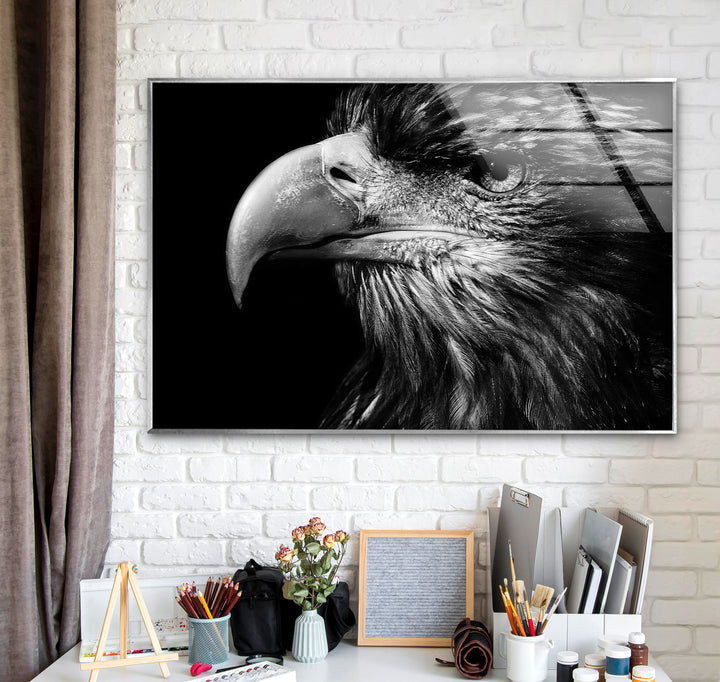 Eagle Portrait Glass Wall Art glass pictures for Wall, glass prints wall art