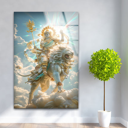 Hindu Lion God Tempered Glass Wall Art - MyPhotoStation